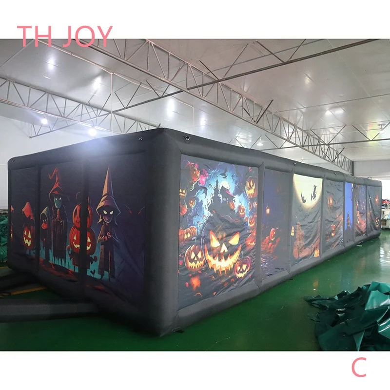 Free air Shipping to Door, 2024 Newest 11x4m Inflatable Haunted House Maze, Full Printing Inflatable Tag Maze Course Area