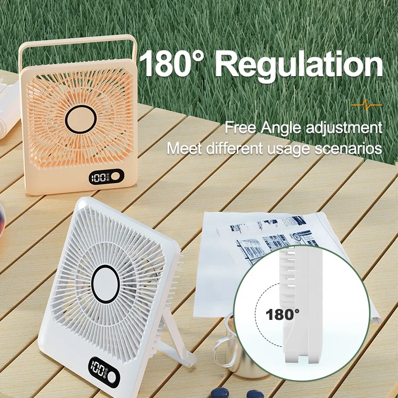 Hot selling household Portable Adjustable Wall Fan USB rechargeable 2100mAh 5-speed wind speed Cooling Mini Desk fans
