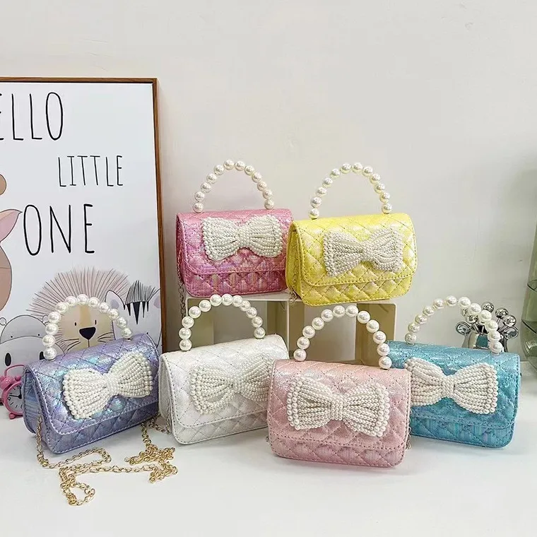 Милые сумки через плечо с цепочкой модные маленькие сумочки бантом Детские на для девочек