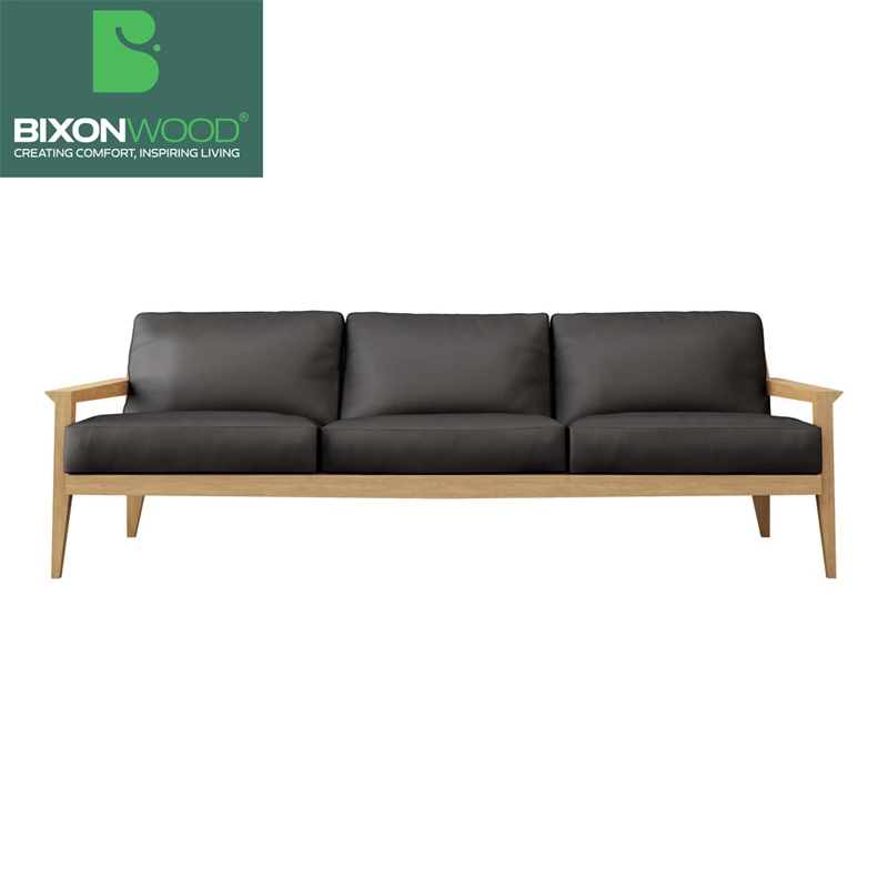 BIXONWOOD Elegant One-Seater Casual Wooden Sofa Set Hollowed-Out Backrest for Hotel Villa Apartment or Workshop