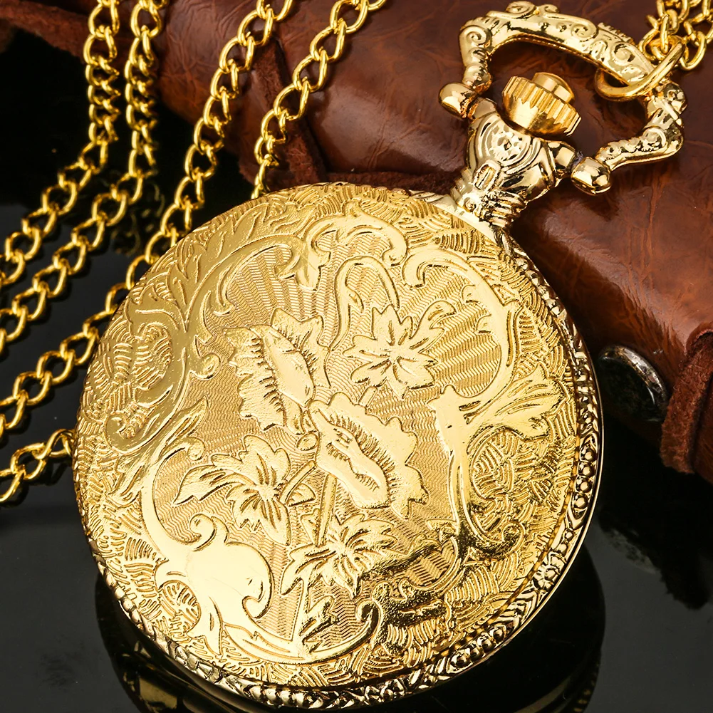 Indian Tribe Style Analog Quartz Movement Necklace Chain Pendant Antique Pocket Watch With Compass