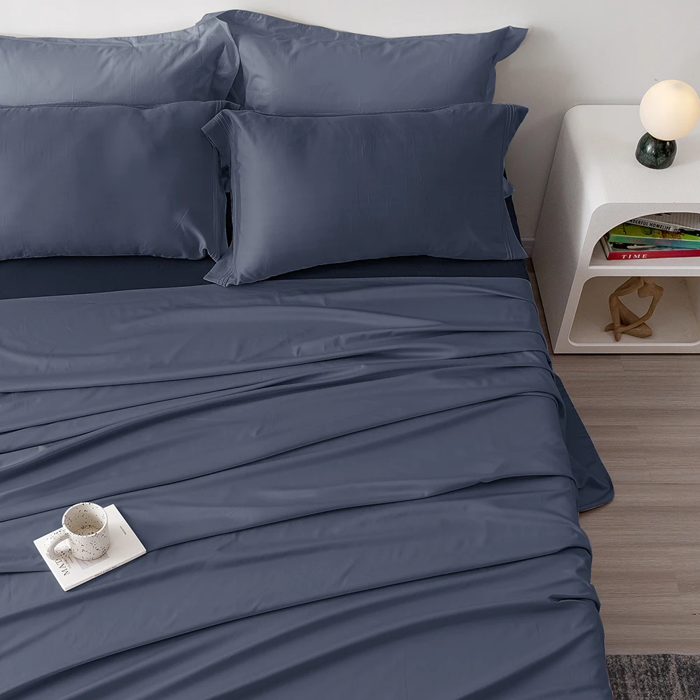 Wholesale 4 Piece Double cotton sheets 100 Egyptian cotton sheets Bed set Cotton Collections Fitted Flat Sheet Bedding Set