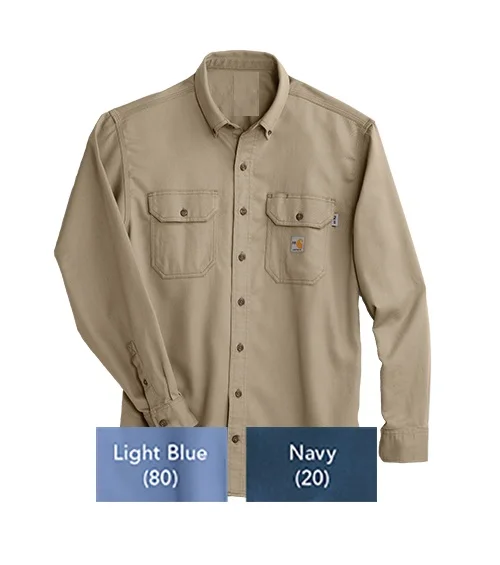 LONG sleeve Flame Resistant Clothing Frc KHAKI Shirt Customized Color Fire Resistance Boiler Suit shirt