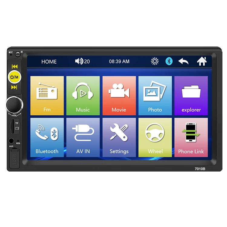 7010B оптовая продажа Автомобильный Электромагнитный 2 din 7-дюймовый mp3 mp5 carplay Авторадио плеер автомобильный радиоприемник