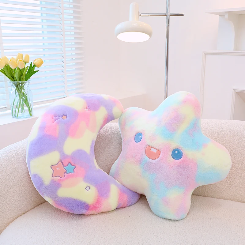 factory supply Tie dye flower Moon stars pillow living room sofa pillow plush toy skin