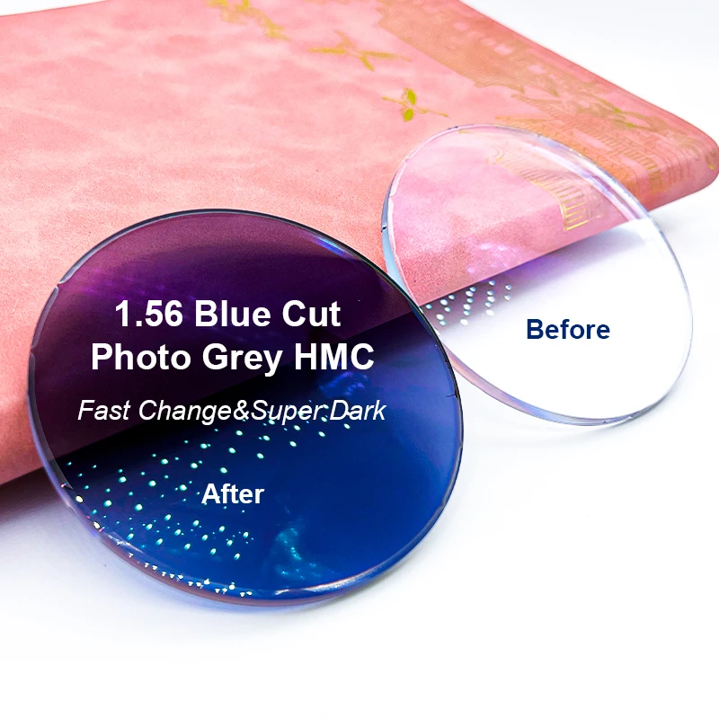 Самые продаваемые 1 56 SHMC La Luna Blue Cut UV 420 для чтения с быстрым и темным изменением цвета оптические линзы фотографий