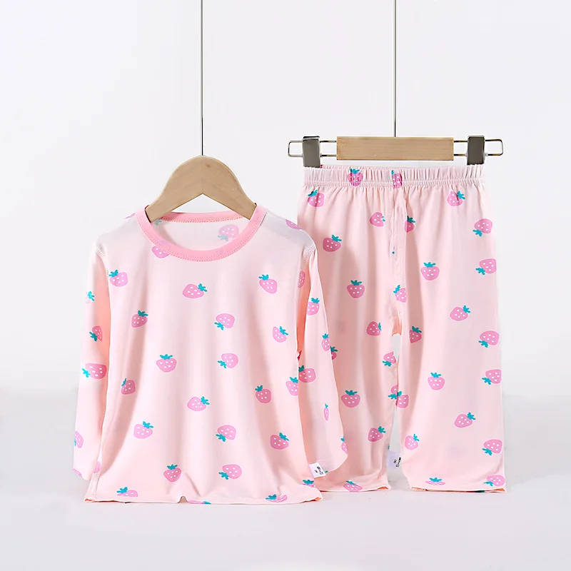 Custom Baby Clothes Girls Kids Summer Long Sleeve Sleepwears Children Soft Sleepwear for Girs Homewear Pajamas Sets Nightgowns