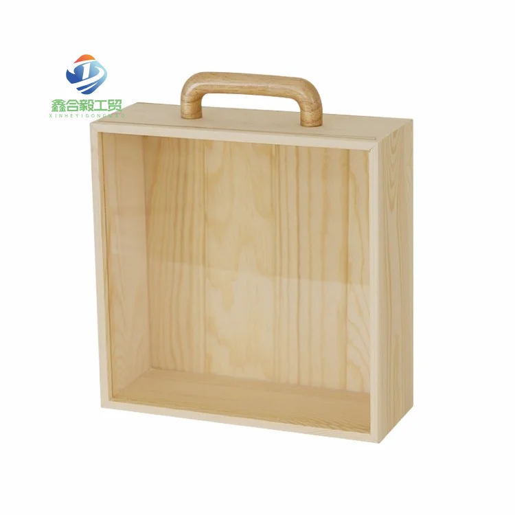 Glass Sliding Lid Eternal Flower Succulent Vegetation Keep Sake Pine Wood Quran Box Exhibitor