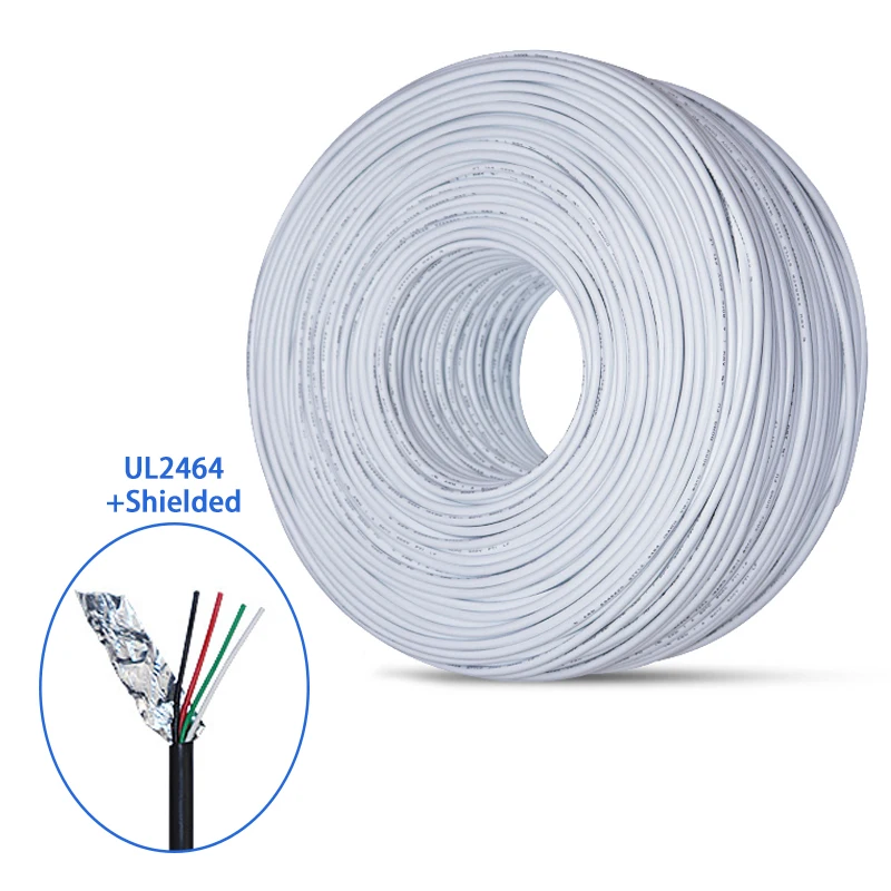 AWM UL2464 18awg 22awg 24awg 28awg 30awg Shielded Signal Electronic Wire 2464 2 Core 3 Core 4 Core PVC Shielded Signal Cable
