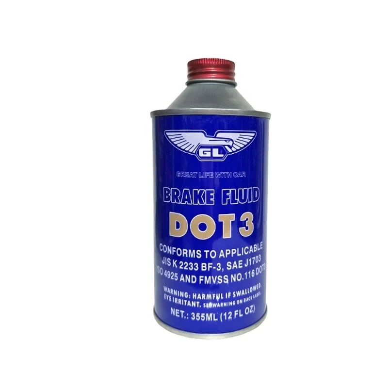 354ML High Quality Synthetic Hydraulic Brake Fluid DOT3 Mental Tin Oil Brake
