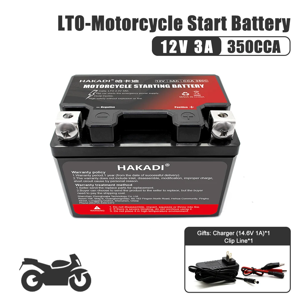 Start Power 12v 3A LTO Batteries Pack Rechargeable Lithium Cell 2.3v 2.9A Built-in BMS for Car Motorcycle 350CCA 1000CC