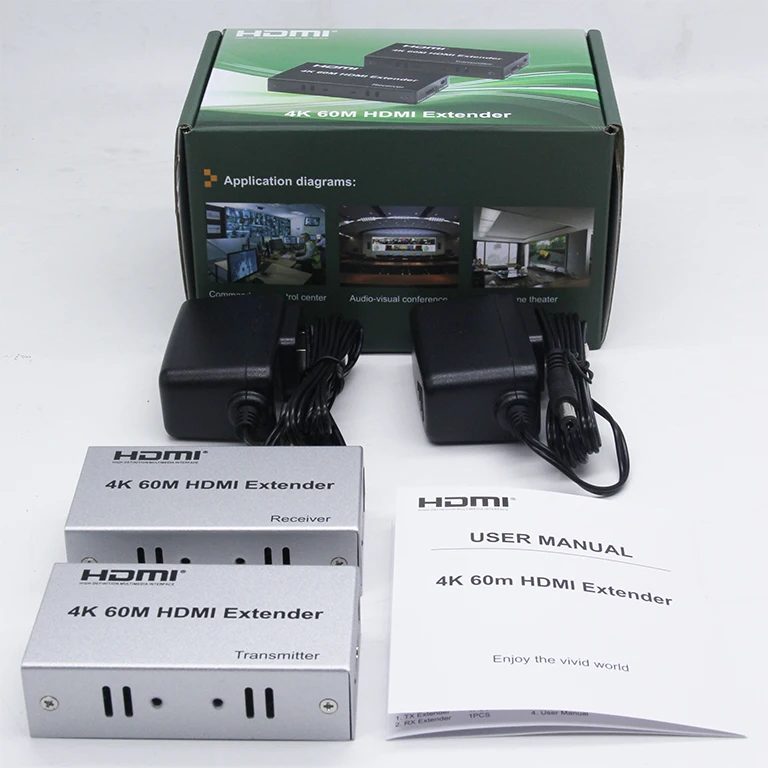 4k HDMI удлинитель 60M Сетевой full HD hdmi