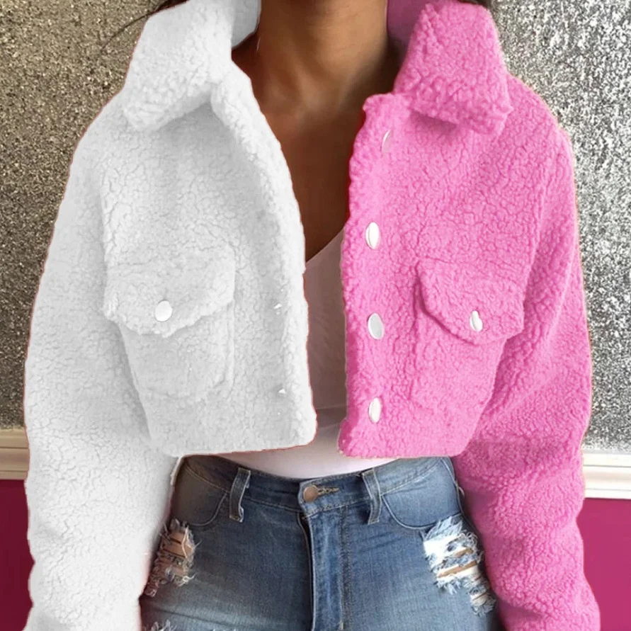 MT140-2335 2020 оптом женское Шерстяное Пальто модная куртка короткие сочетающихся цветов для женщин пальто slim fit Женская одежда