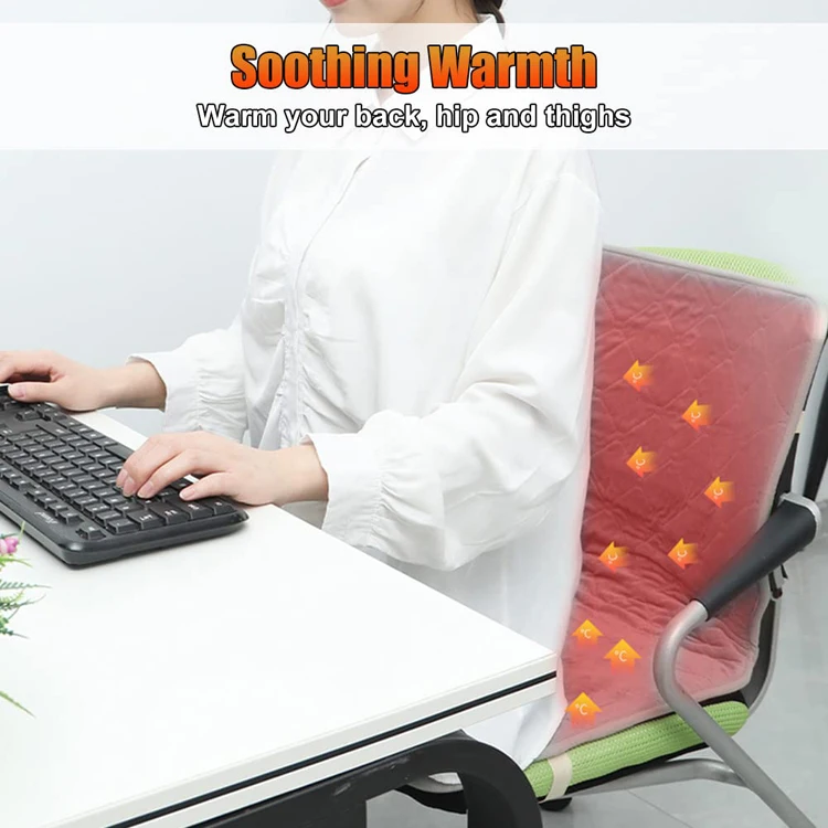 USB Heated Seat Cushion  Large Heating Area Warmer Seat Cover Therapy Heating Pad For Office Chair