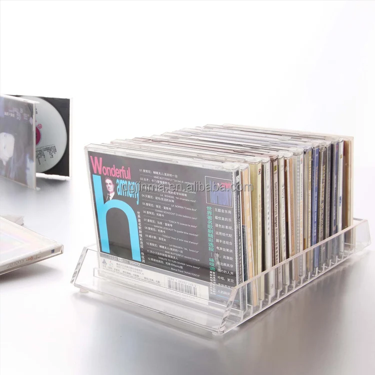 Custom Fashion Style Clear Plastic Cd Dvd Storage Box For Counter Top