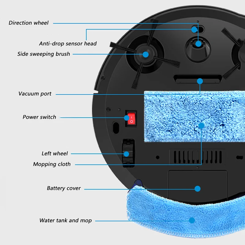 Smart Robot Vacuum Cleaner RS300  Automatic Wet and Dry Robot Sweeping and Mop With Water Tank Vacuum Cleaner Machine