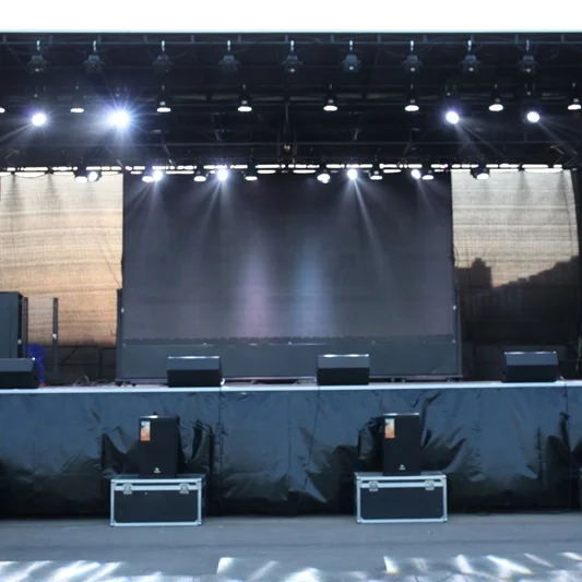 HUAYUAN 104sqm+ Full Hydraulic Gospel Crusade Mobile Stage Semi-Trailer For Evangelism