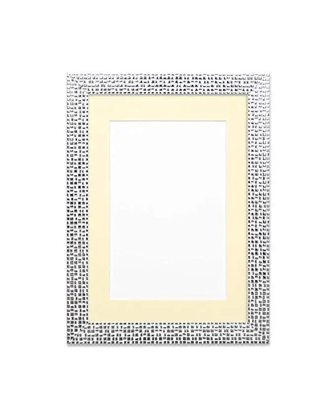 Fashion Colors and Multiple Sizes Flat Bright Modern Black Bling Picture Frame With White Mount