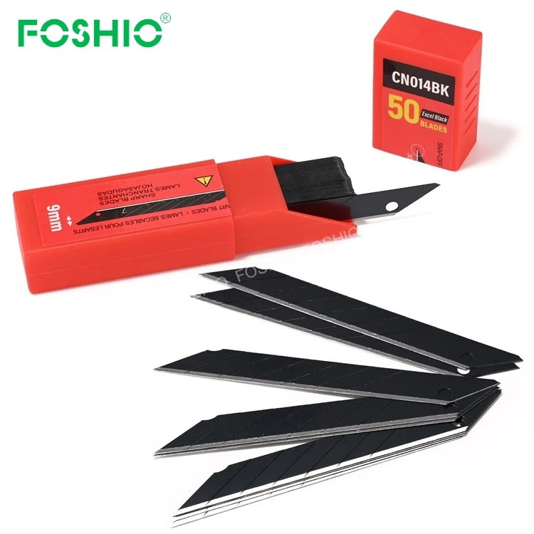 Foshio Carbon 9Mm Steel Razor Blade Cutter 50 Pack