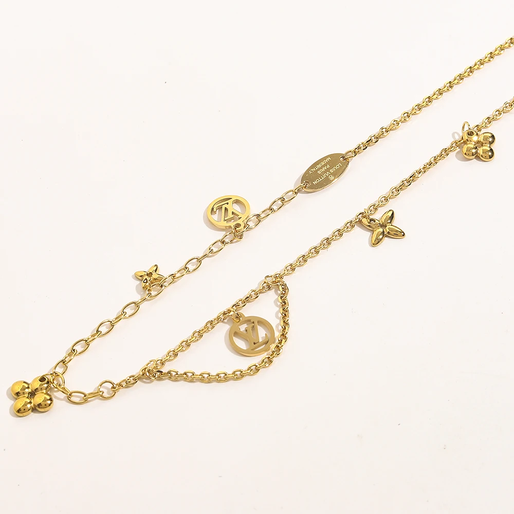 Hot Selling Bracelet Jewelry Stainless Steel Earrings Necklace Fashion Brans Letter C Bracelet For Women Gifts Jewelry