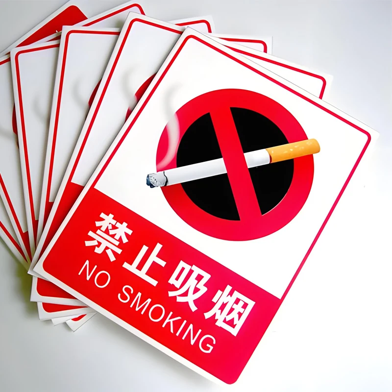 Custom waterproof Danger No Smoking labels stickers warning Sign heat resistant anti-UV for outdoor indoor label stickers