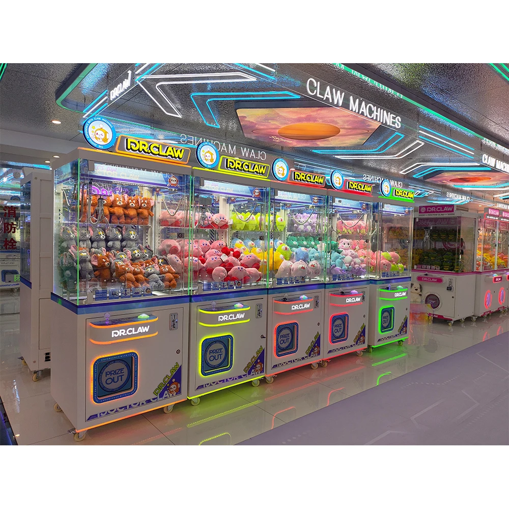Crane Vending Machines Commercial Custom Claw Toy Grabber Flashing LED Lights and Sound Effect Fun Game Center Doll Machine