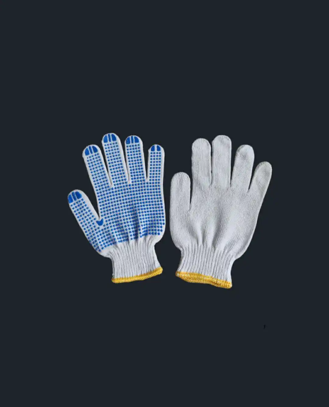 
nature white soft comfortable single side safety garden work hand pvc dotted cotton gloves 