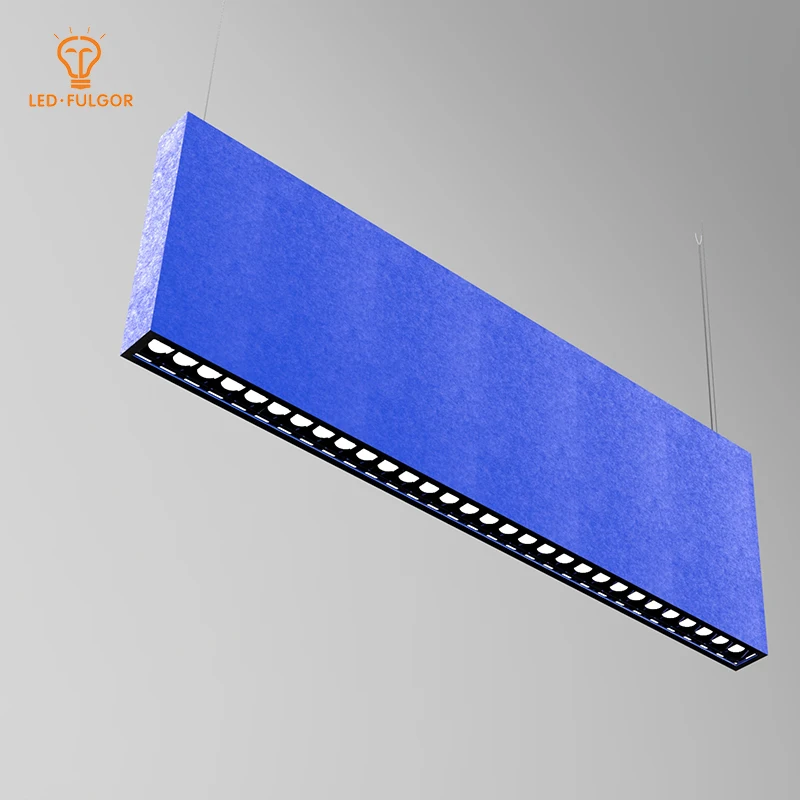 Beautiful design sound absorbing fireproof colorful office Linear Acoustic pendant led lamp