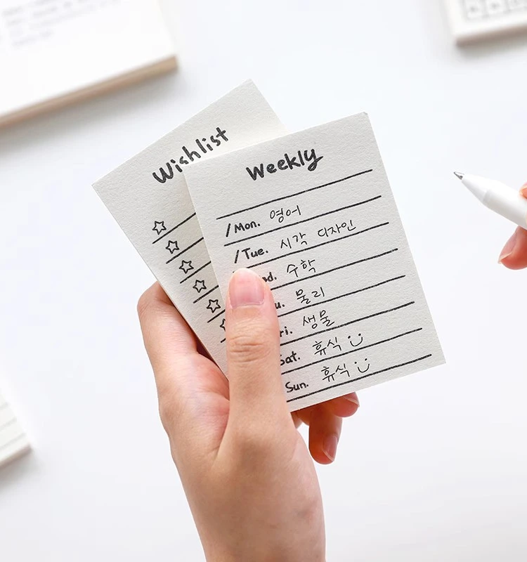 50pcs mini Planner Memo Pad Study Work Plan Notebook Functional Non-sticky List Notepad Paper School Office Supplies Stationery