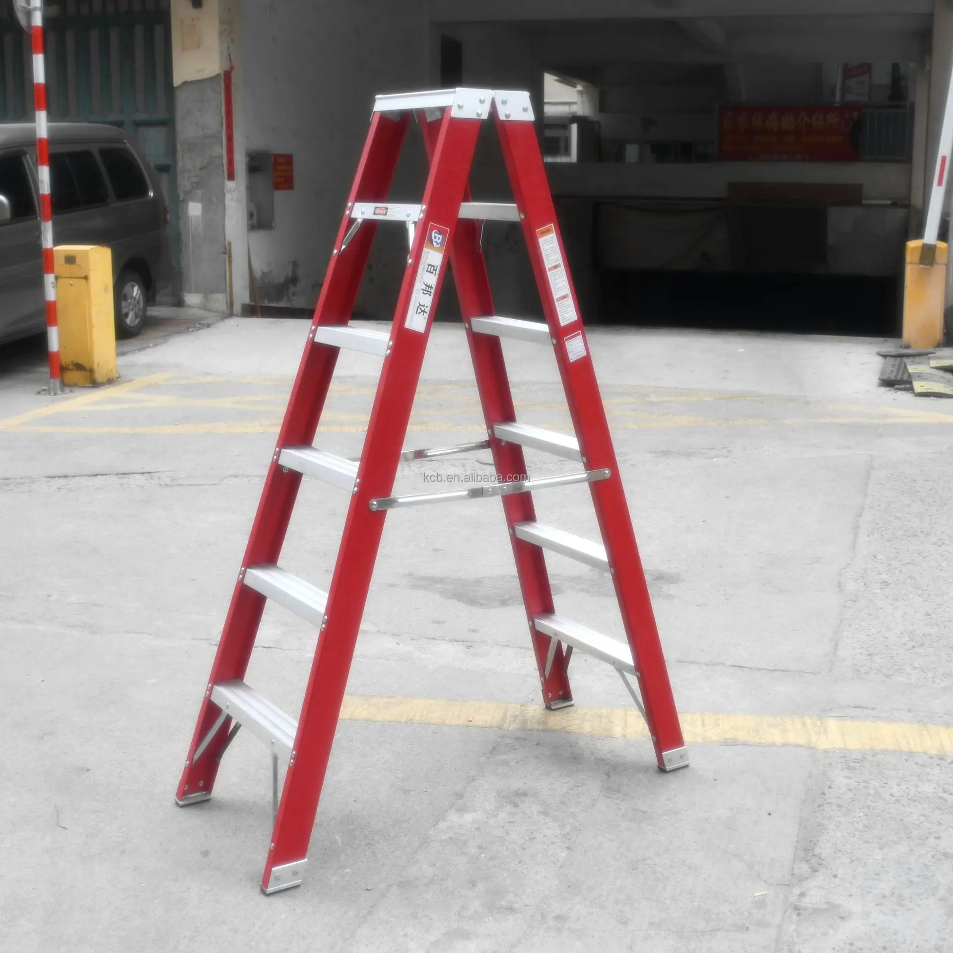 FRP insulated electrician telescopic ladder thickened household double side ladder folding engineering horse ladder