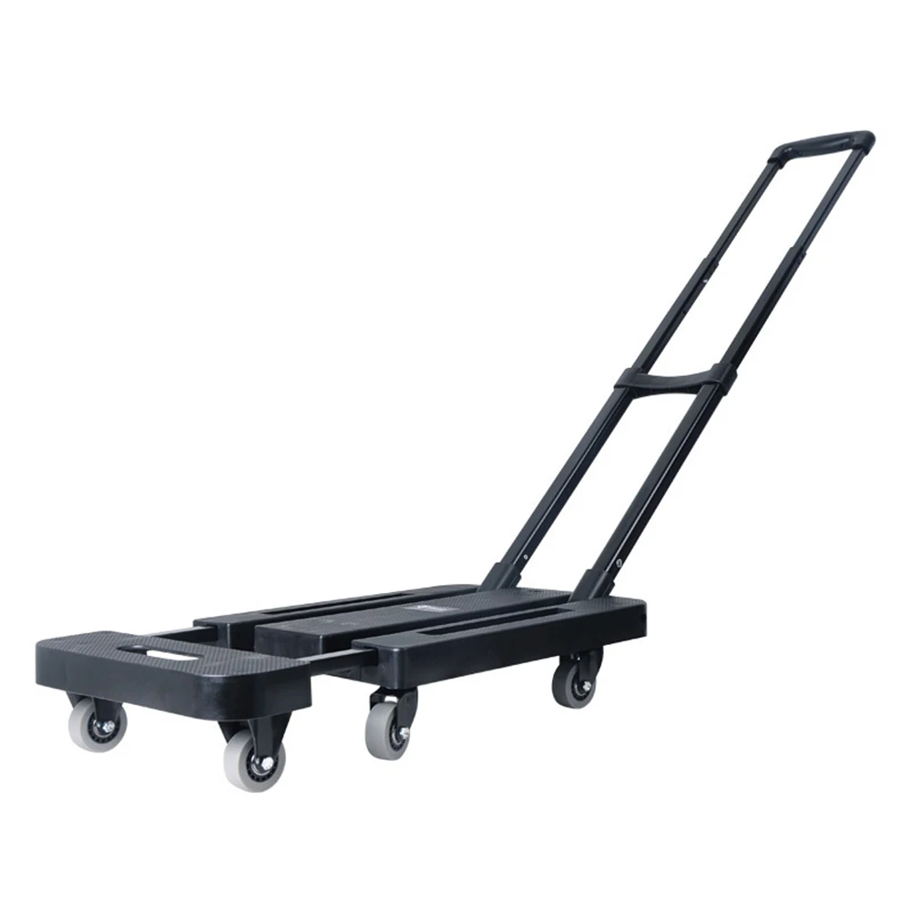 DYSC Outdoors Heavy Duty Retractable Dolly Warehouse Truck Luggage Cart Transport Hand Cart Folding Platform Trolley