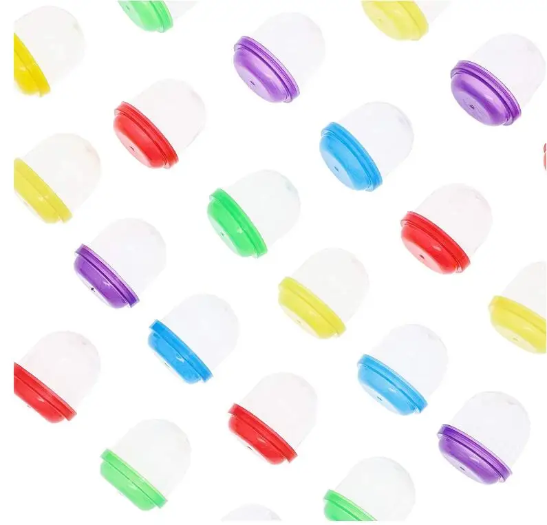 
Empty 2 inch Acorn Frosty Plastic Clear Capsules 7 Colors Pack Toy Stand Vending Machine Tiny Surprise Kids Party Favor 