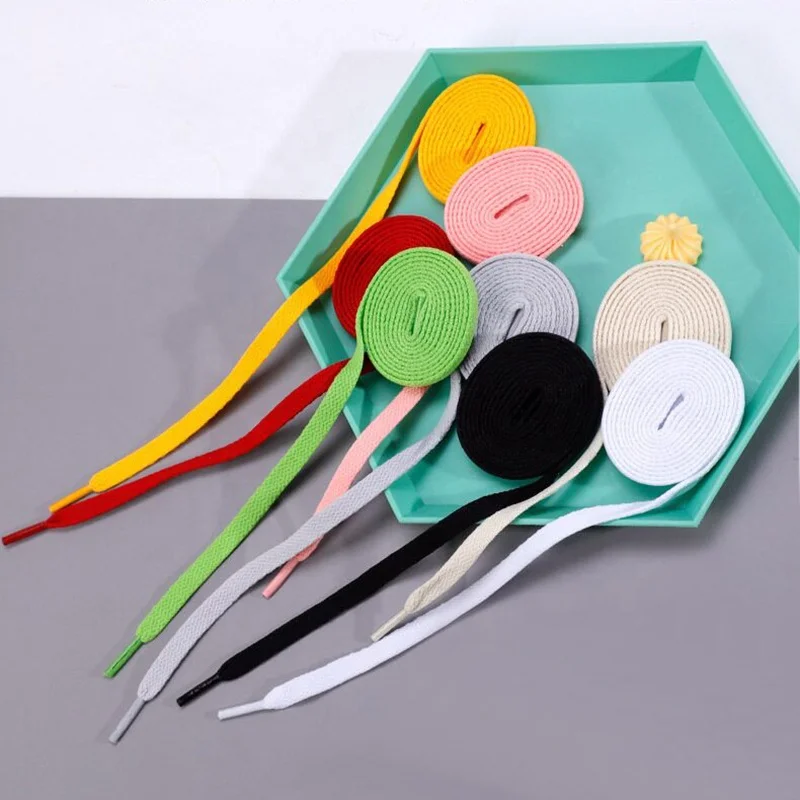 Custom logo Elastic shoelaces Multicolor Flat Polyester Plastic tips 120cm shoelaces