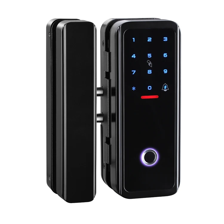 TTlock App Алюминиевый RFID Электронный цифровой биометрический вход БЕСКЛЮЧЕВОЙ 12 мм отпечаток пальца двойной умный стеклянный дверной замок