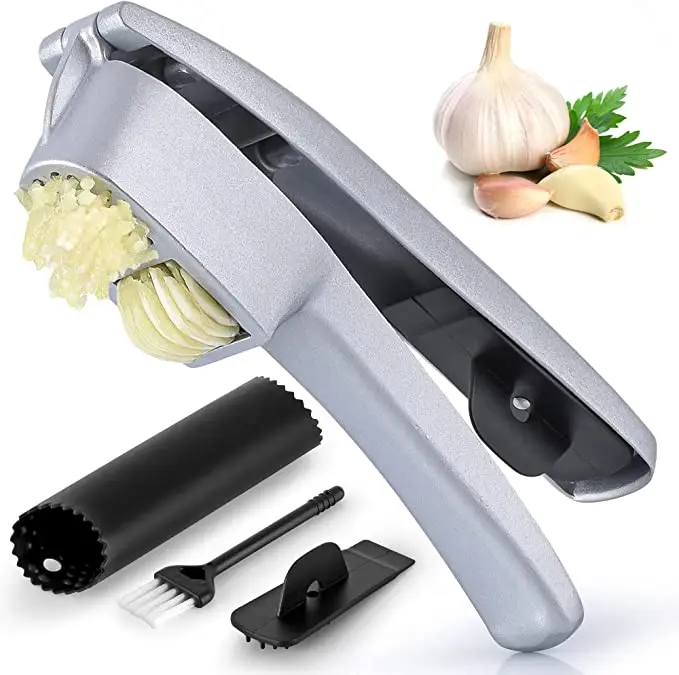 Double Garlic Press Multifunctional 2 In 1 Ginger Garlic Press Slicer With Accessories