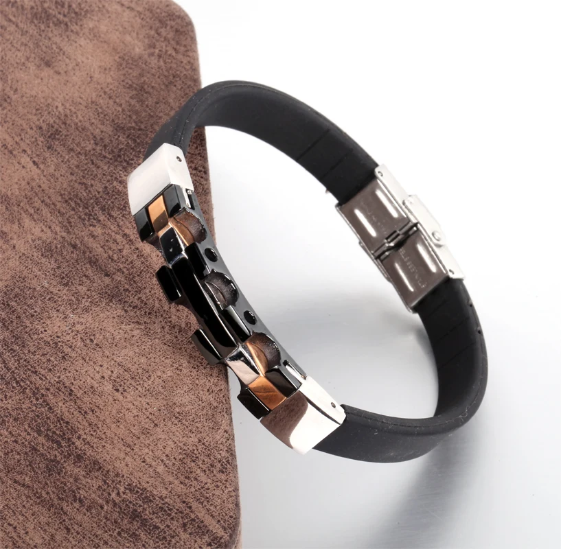 Wholesale Men Leather Rope Embed Fashion Charm Genuine Bar Bracelet Wrist Leather Bracelet