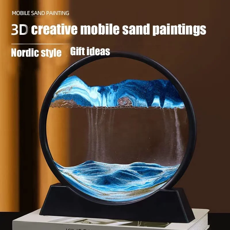 Мобильное песчаное искусство рождественский подарок 3D анимация в круглой стеклянной подставке большой Настольный детский Декор