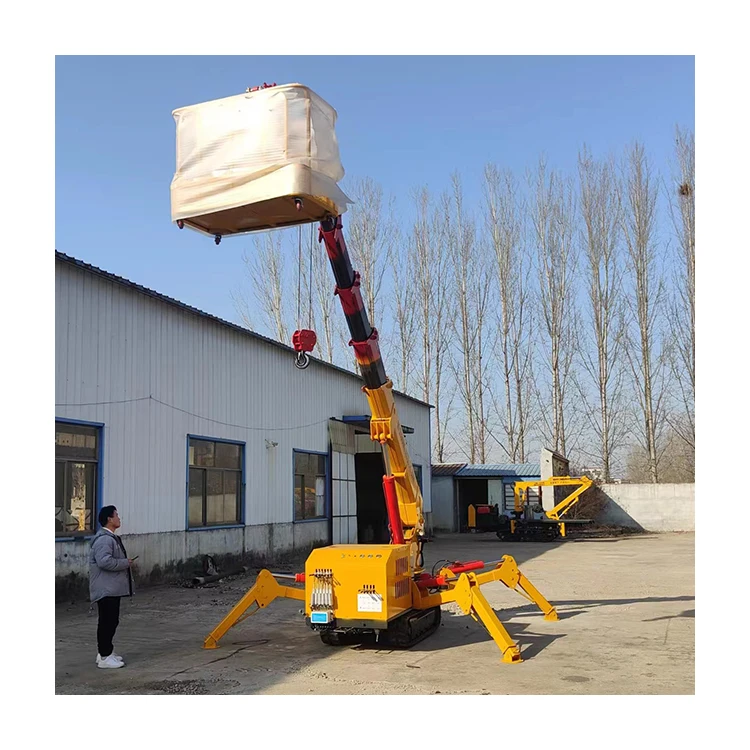 Factory Construction Crane 3 Tons Small Crawler Crane 12 Meters Lifting Equipment Spider Crane