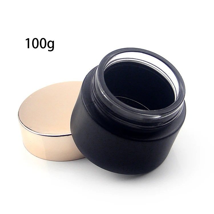 Factory wholesale price Cool black frosted glass jar for cbe ebd and  Skin care