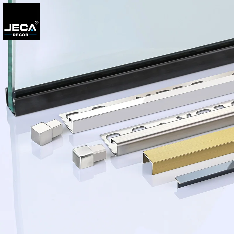 JECA Trim Strip for Metal Stainless Steel 304 Ceramic Tile Profiles Provided Wall and Ceiling Decoration Tile Accessories