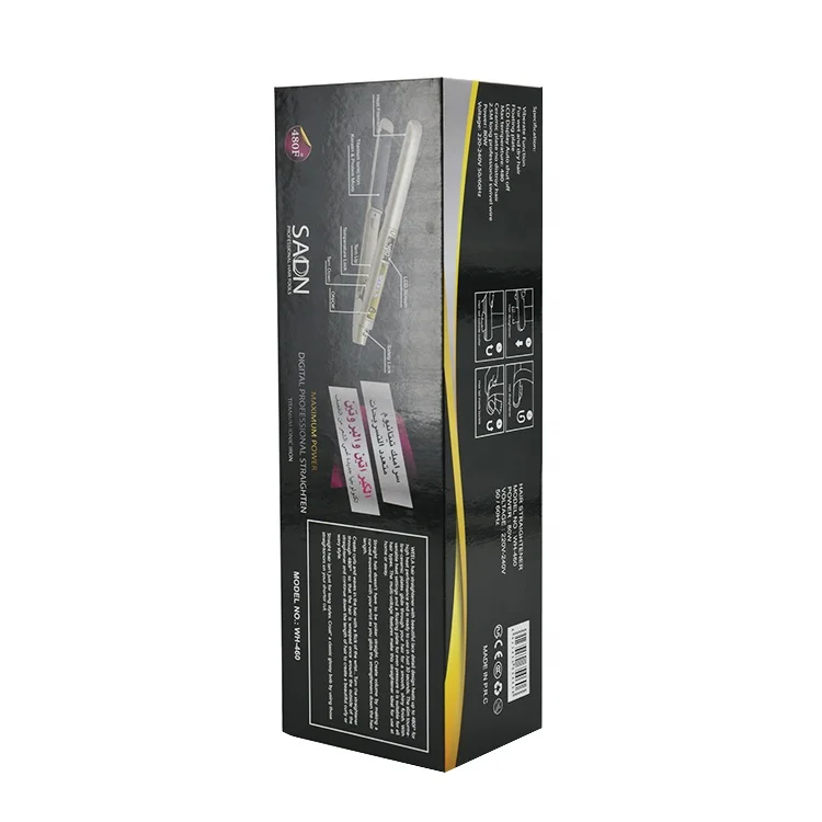Wholesale custom printing luxury flat iron hair straightener hot comb packaging box