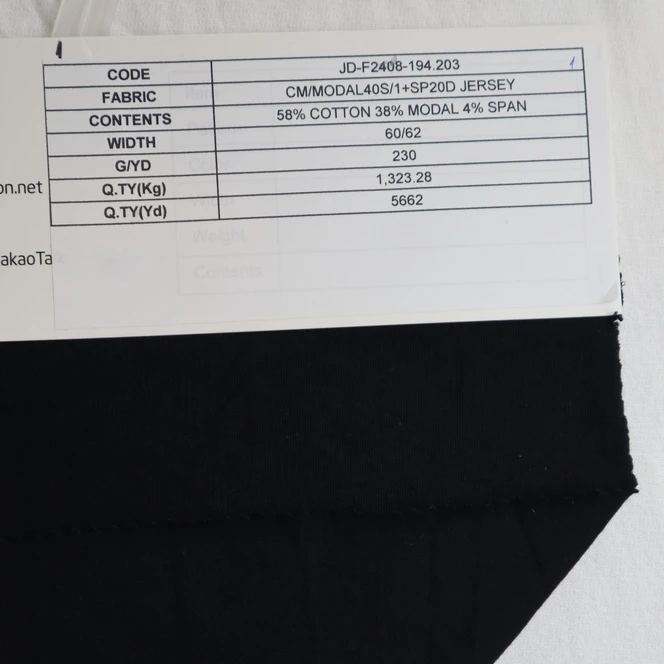 Wholesale textile fabric jersey Fabric 50% cotton Blank black Fabric for Sublimation Printing