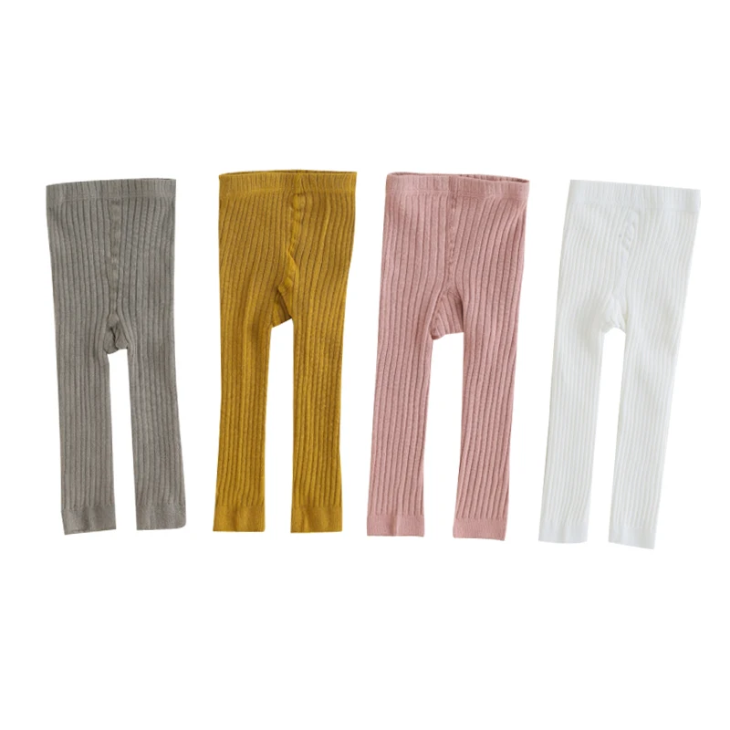 
girl rib leggings spring fall latest children casual baby hot fashion pants kids pure color leggings cotton tights pants 
