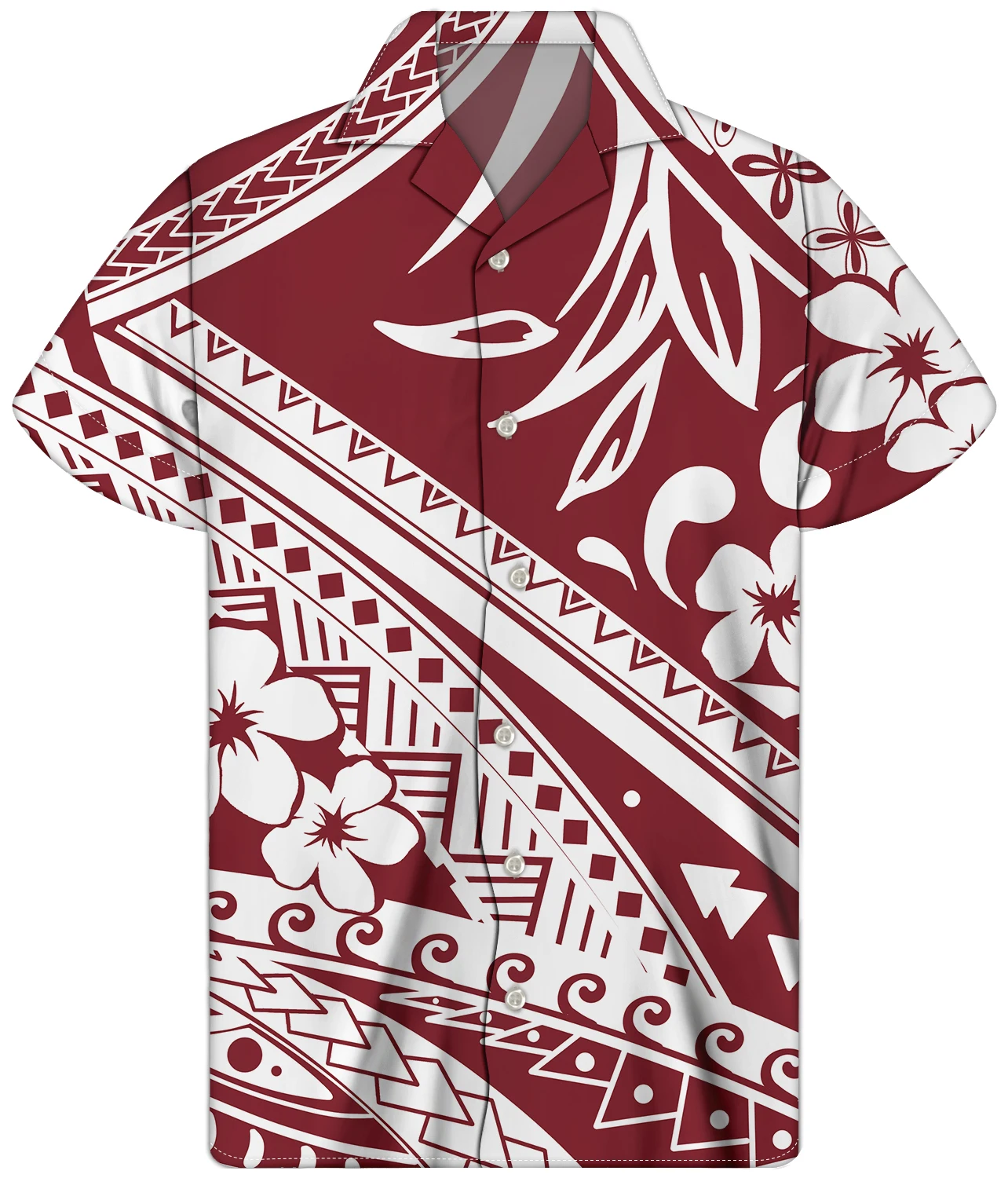 Samoa Floral Plus Size Shirts Polynesian Tribal Printed Fashionable Shirt For Men Short Sleeves Designer Shirts For Men 2021
