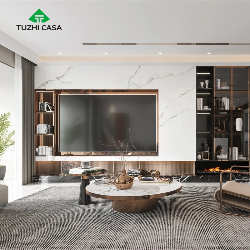 TUZHI CASA farmhouse плавающая 55-дюймовая Подставка для телевизора с каминной звуковой панелью