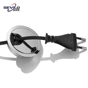 cable grommet square wire office desk double hole cable grommet aluminum Cable box with buffer