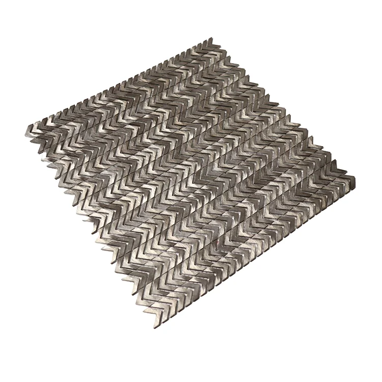 Customized Top Quality Matt Grey Brushed Metal Metallic Mosaic Tiles For Bathroom Wall