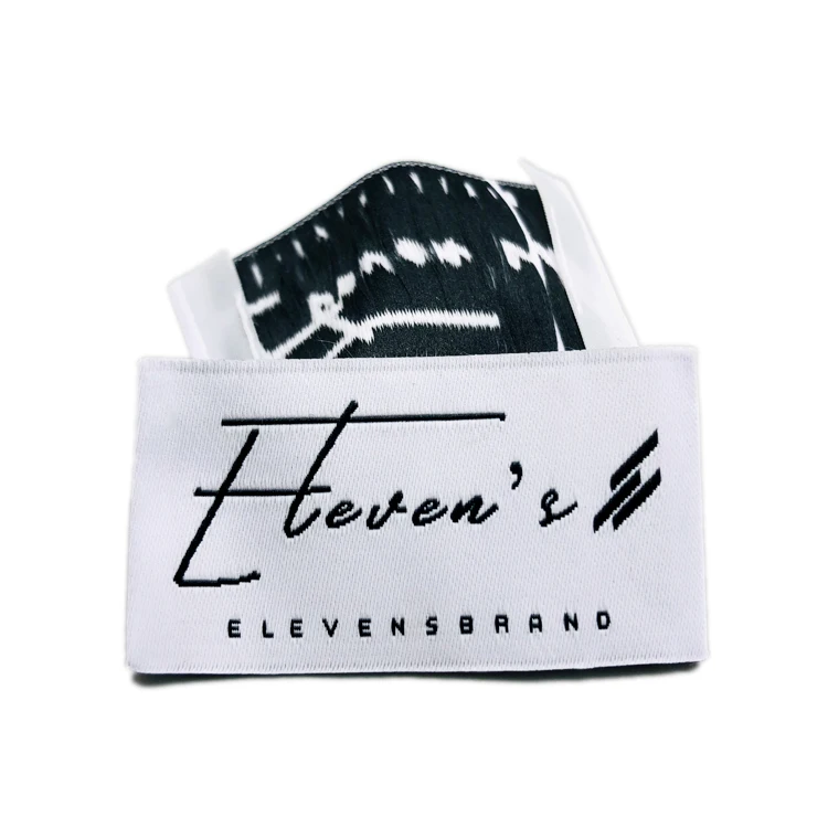 Custom Design Clothes Labels Woven End Fold Clothes Private Label