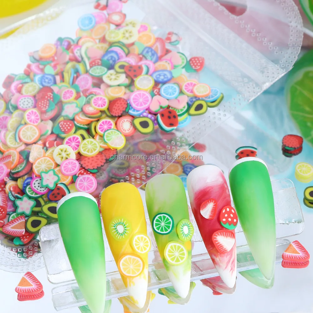 3D Fruit Slices 10G Nail Charms Polymer Clay DIY Designs Slice Lemon Nail Art Decor Soft Clay Polish Manicure Supplies