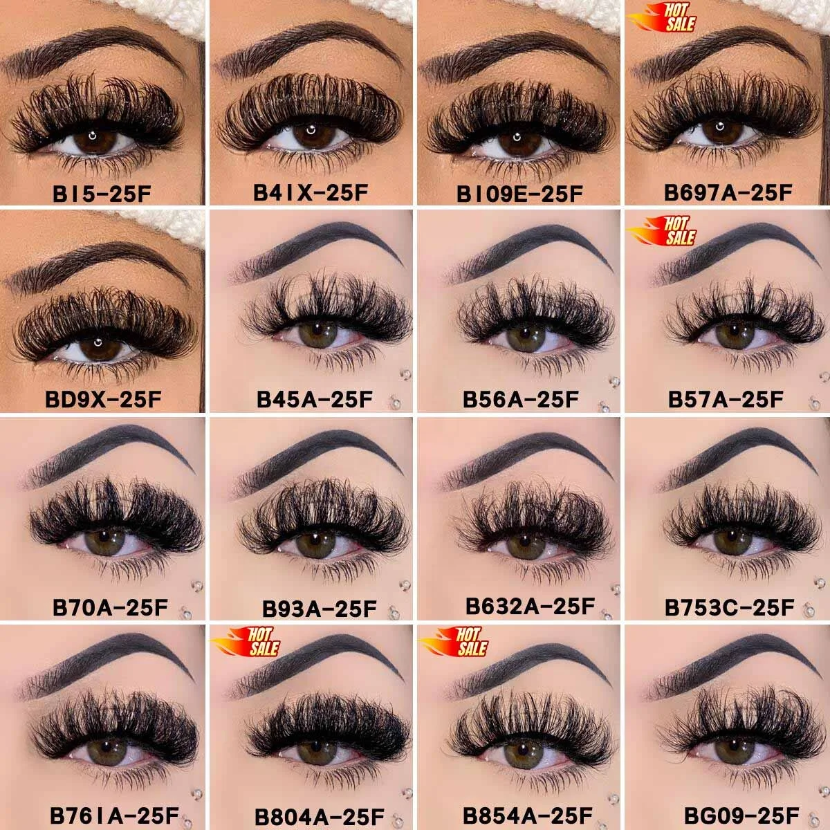 Hot Sale Fake Fluffy Lashes Wholesale Russian Strip Eyelashes Fluffy D Curl Wispy Faux Mink Eye Lashes Wholesale